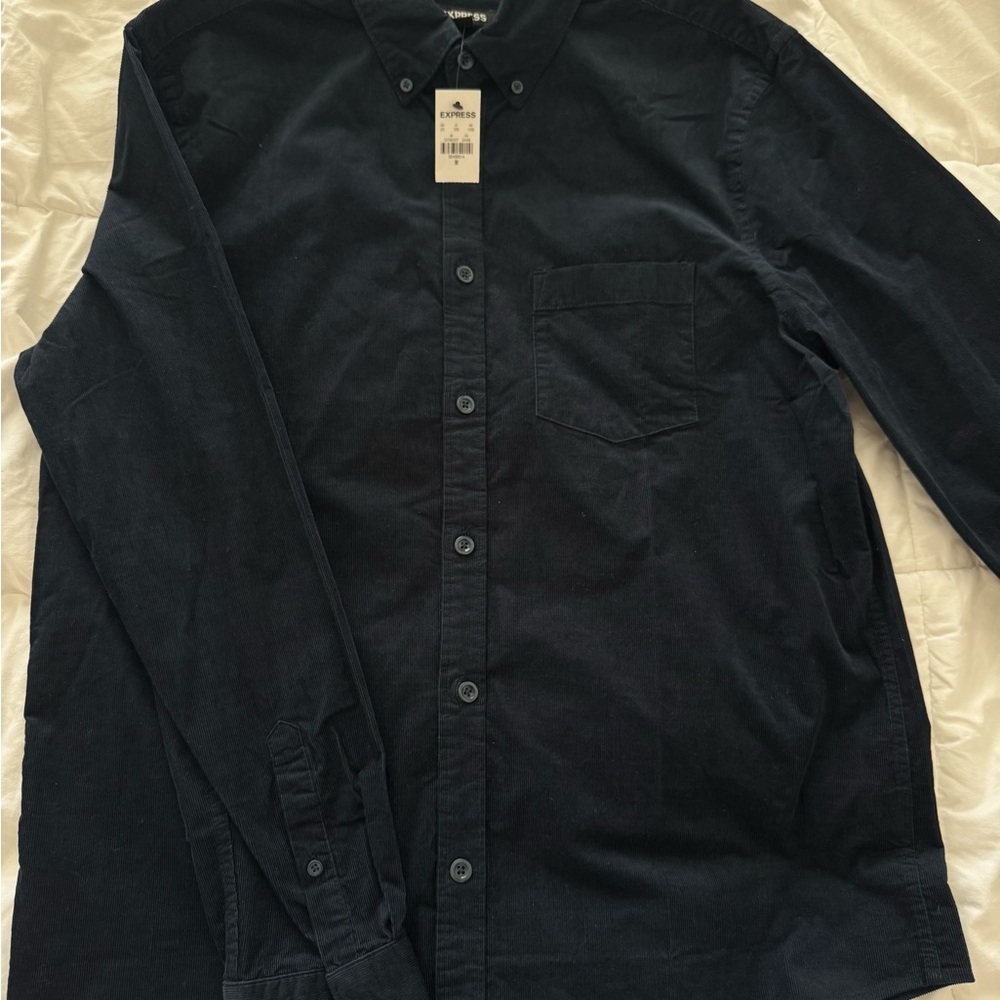 Express Navy Corduroy Shirt